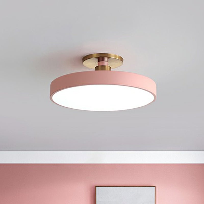 Round Flush Mount Light Nordic Style Acrylic Bedroom LED Semi Flush Ceiling Light - SKØRTER