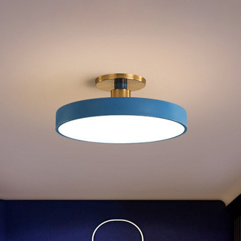 Round Flush Mount Light Nordic Style Acrylic Bedroom LED Semi Flush Ceiling Light - SKØRTER