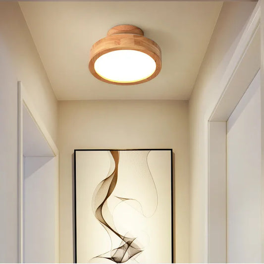 Skorter | Round Wooden Scandinavian Ceiling Lamp - NordicLuxe