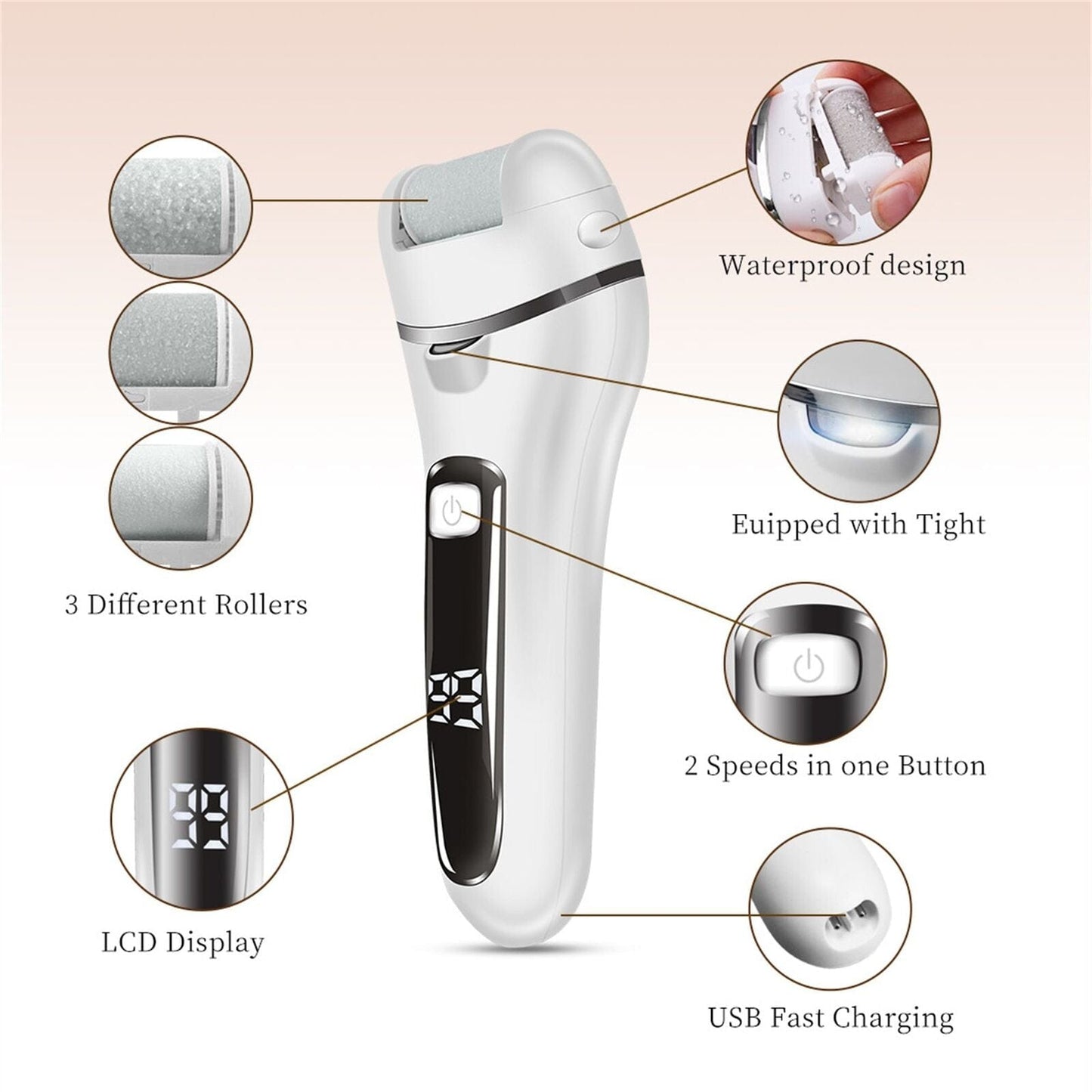 Electric Callus Remover Foot Sander Rough Feet Set