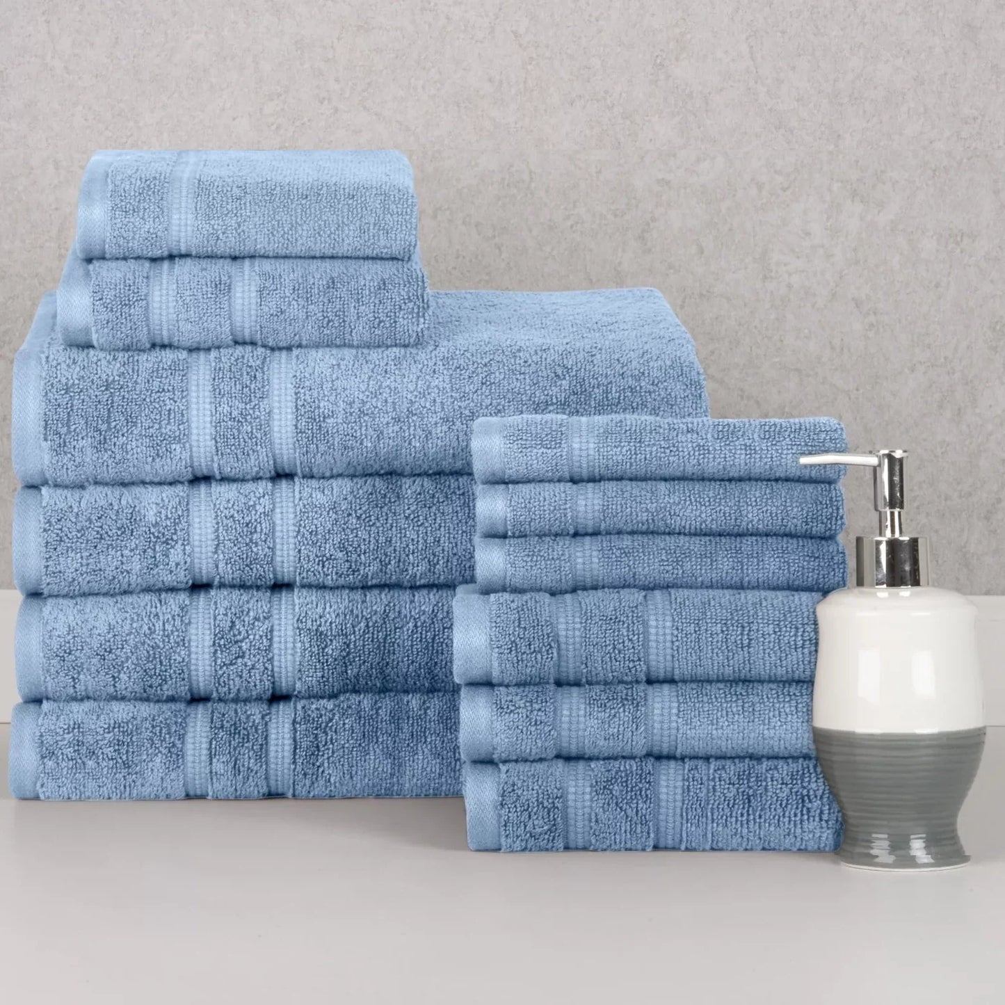 Skorter | 12-piece set: Bibb Home Zero Twist Egyptian cotton towel set