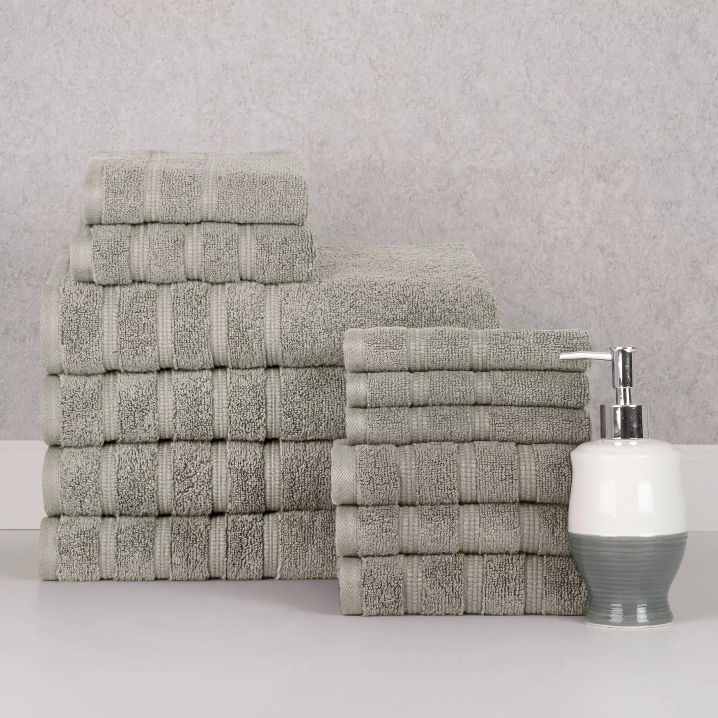 Skorter | 12-piece set: Bibb Home Zero Twist Egyptian cotton towel set