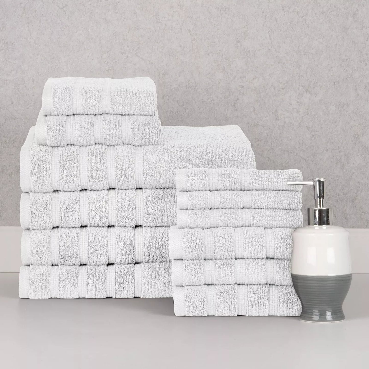 Skorter | 12-piece set: Bibb Home Zero Twist Egyptian cotton towel set