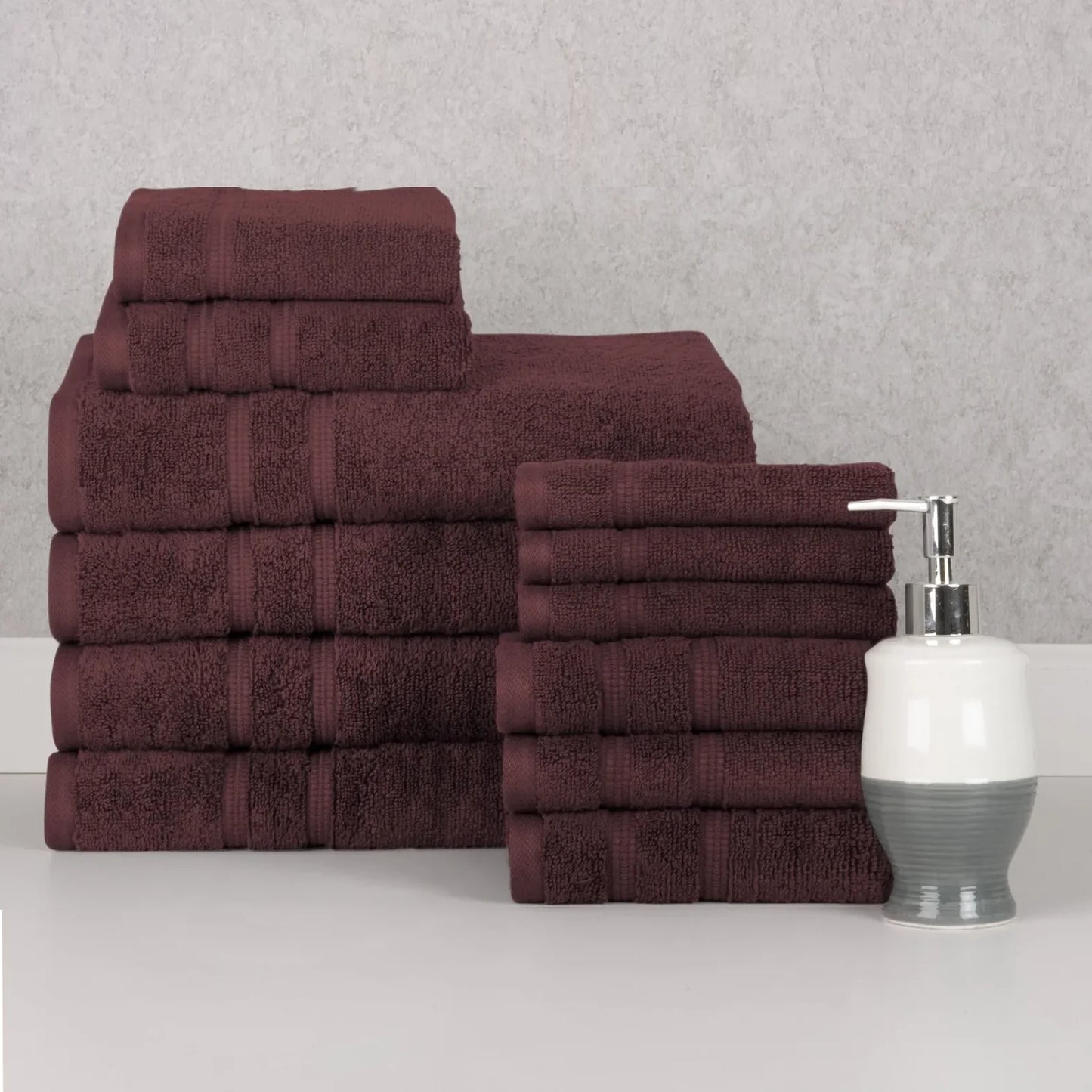 Skorter | 12-piece set: Bibb Home Zero Twist Egyptian cotton towel set