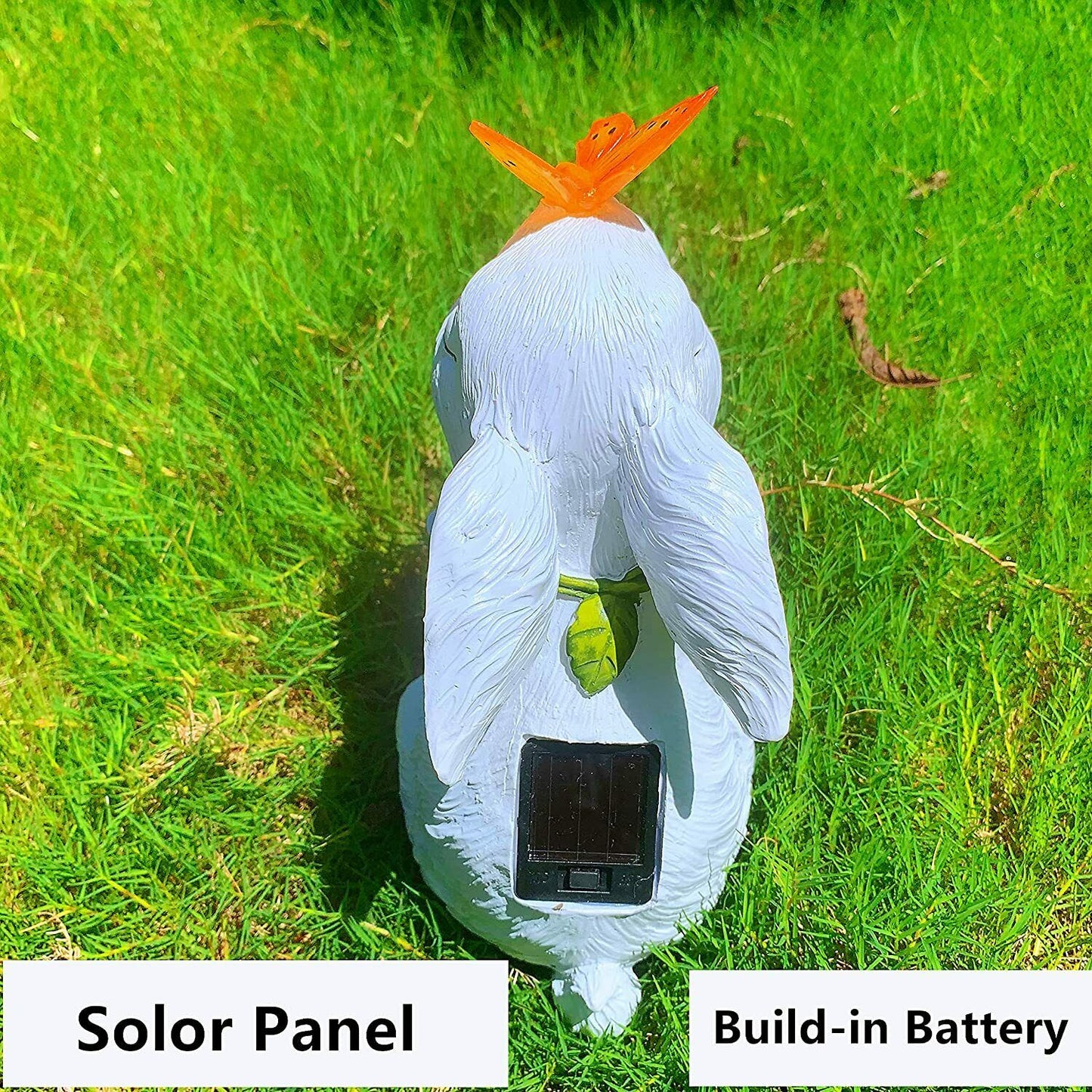 skorter | Easter Solar Powered LED Rabbit Toy with Butterfly Outdoor Decor Garden Light