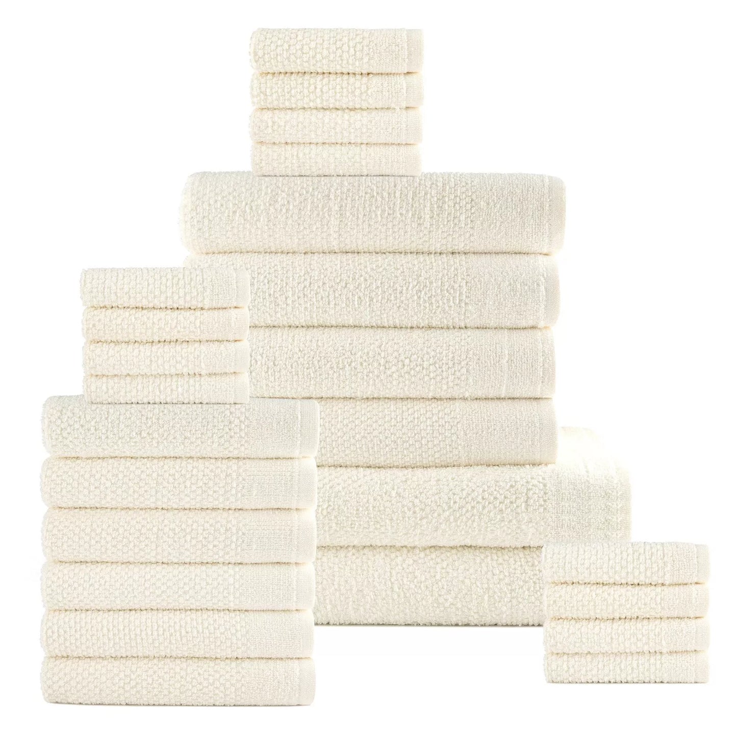 Skorter | 24-piece set: Dan River Popcorn cotton bath towel set
