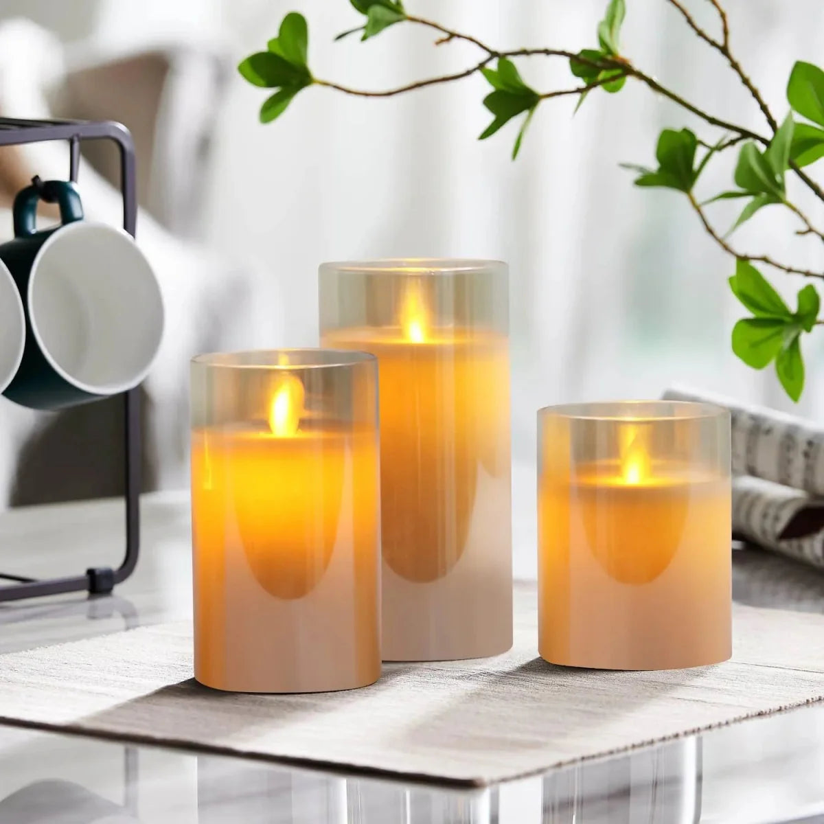 Skorter | SafeGlow Rechargeable Candles – Safe, Warm LED Light for Cozy, Worry-Free Ambience