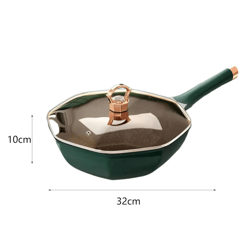 Skorter octagonal in green cast iron