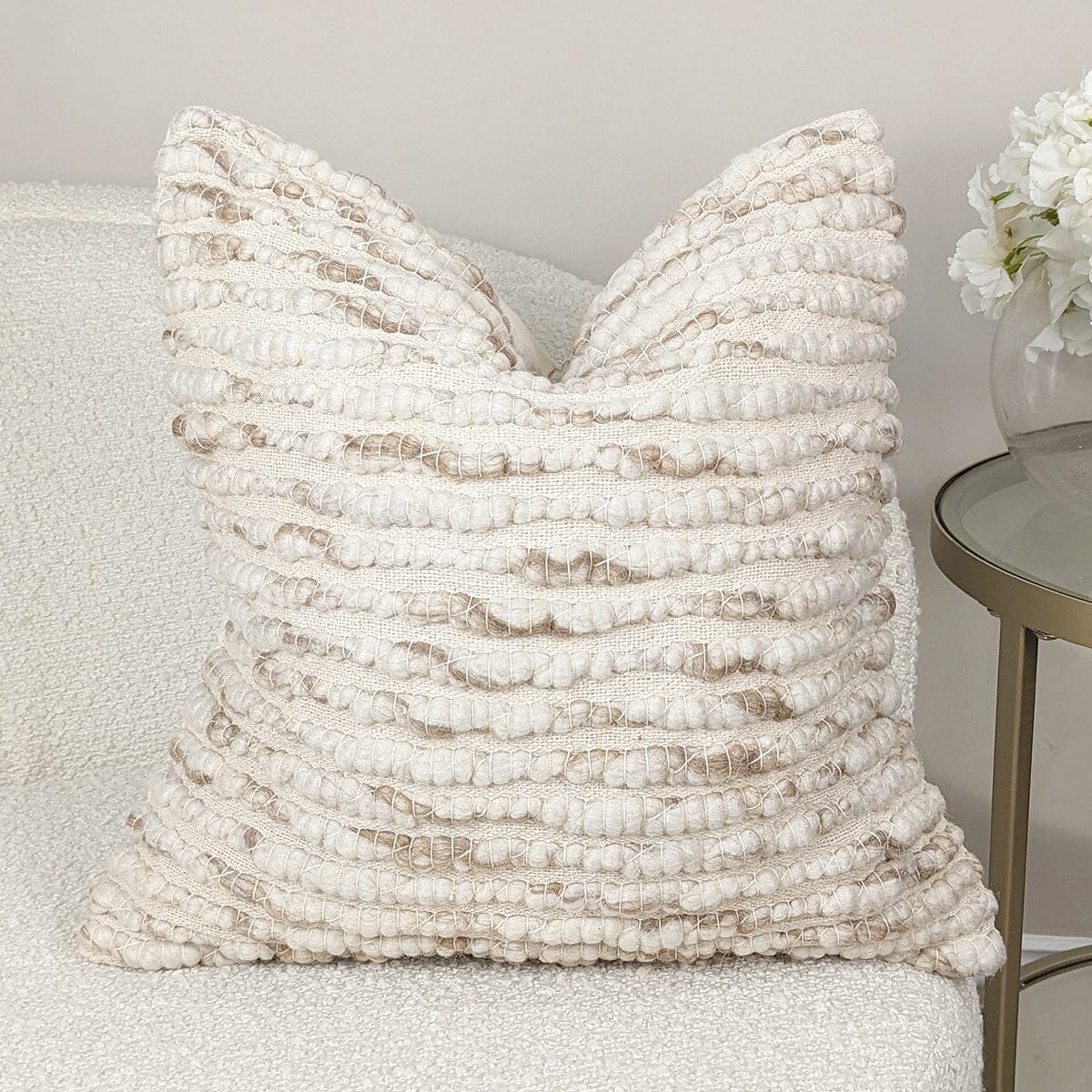 Skorter | Solano Textured Neutral Cushion - 45x45cm