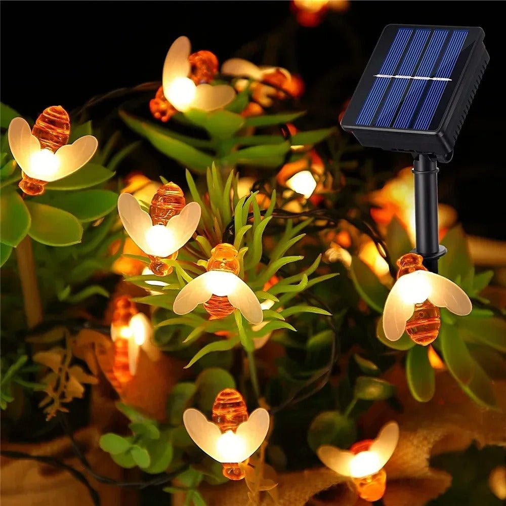 Skorter | Solar Honey Bee String Lights - Waterproof Lights for Garden, Christmas, Wedding, Party Outdoor Lighting