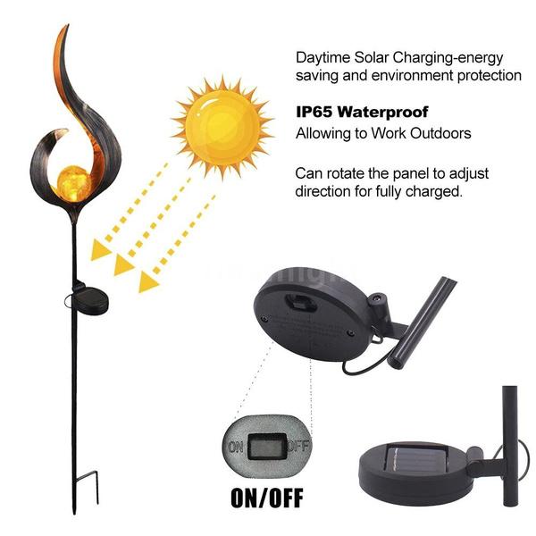 Skorter | Solar Energy LED Simulated Flame Light Lawn Lantern Lamp Waterproof Outdoor Light