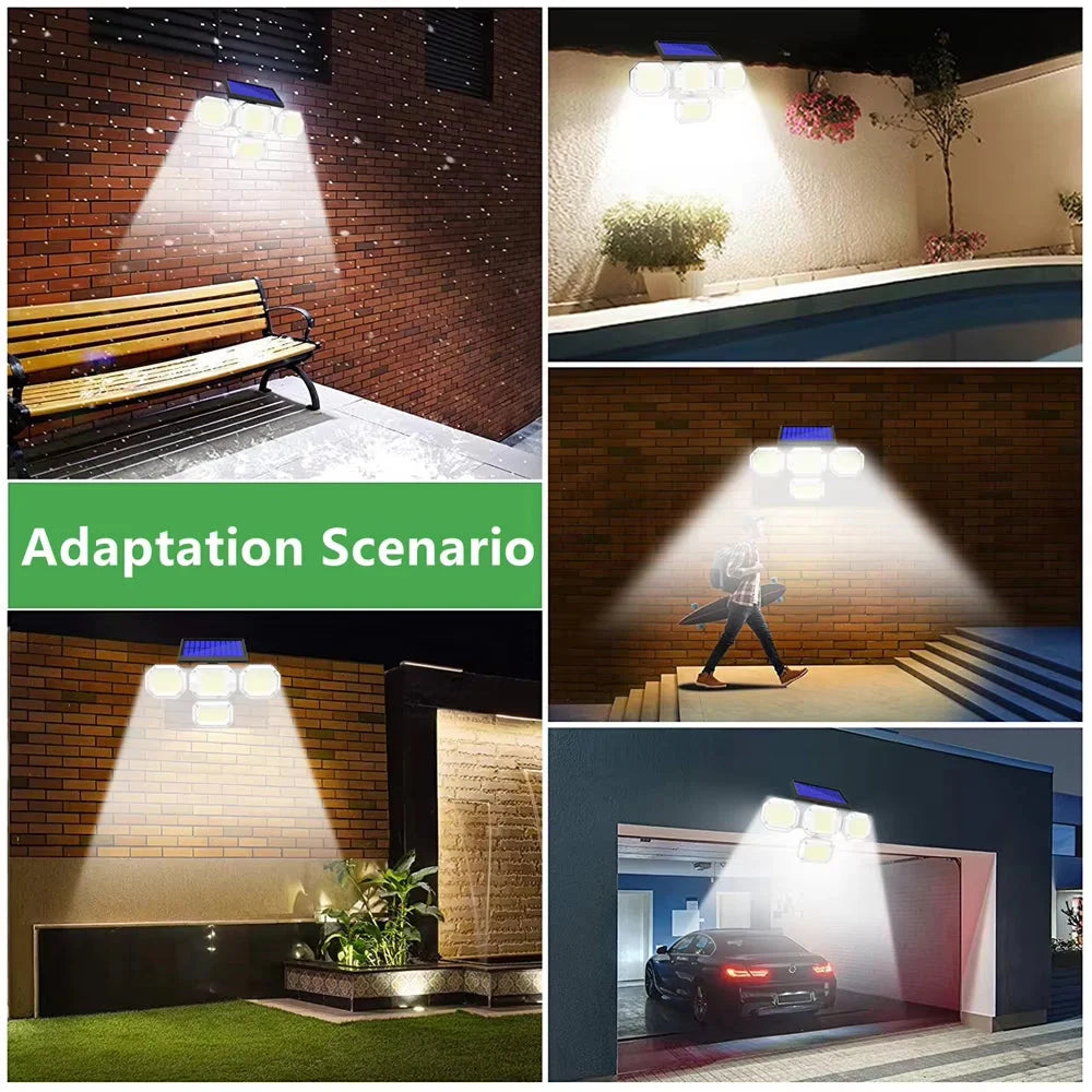 Skorter | Sunlight Outdoor with Remote Control Double Motion Sensor Light 306/208 Led Wall Lamp IP65 Spotlight Outdoor Garage Lighting