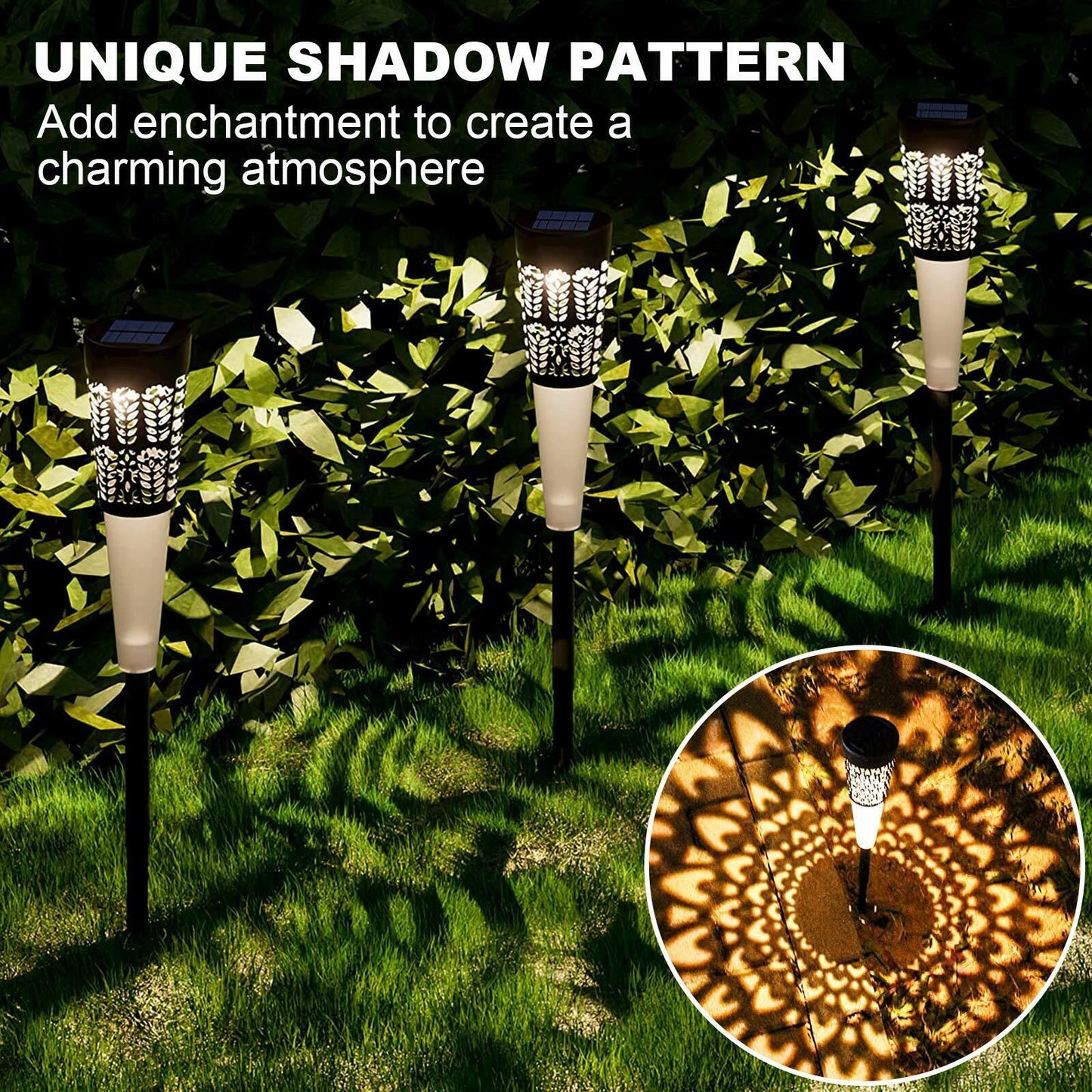 Solar Pathway Lights Hollow out Decor IP54 Waterproof Solar Powered Garden Light - SKØRTER