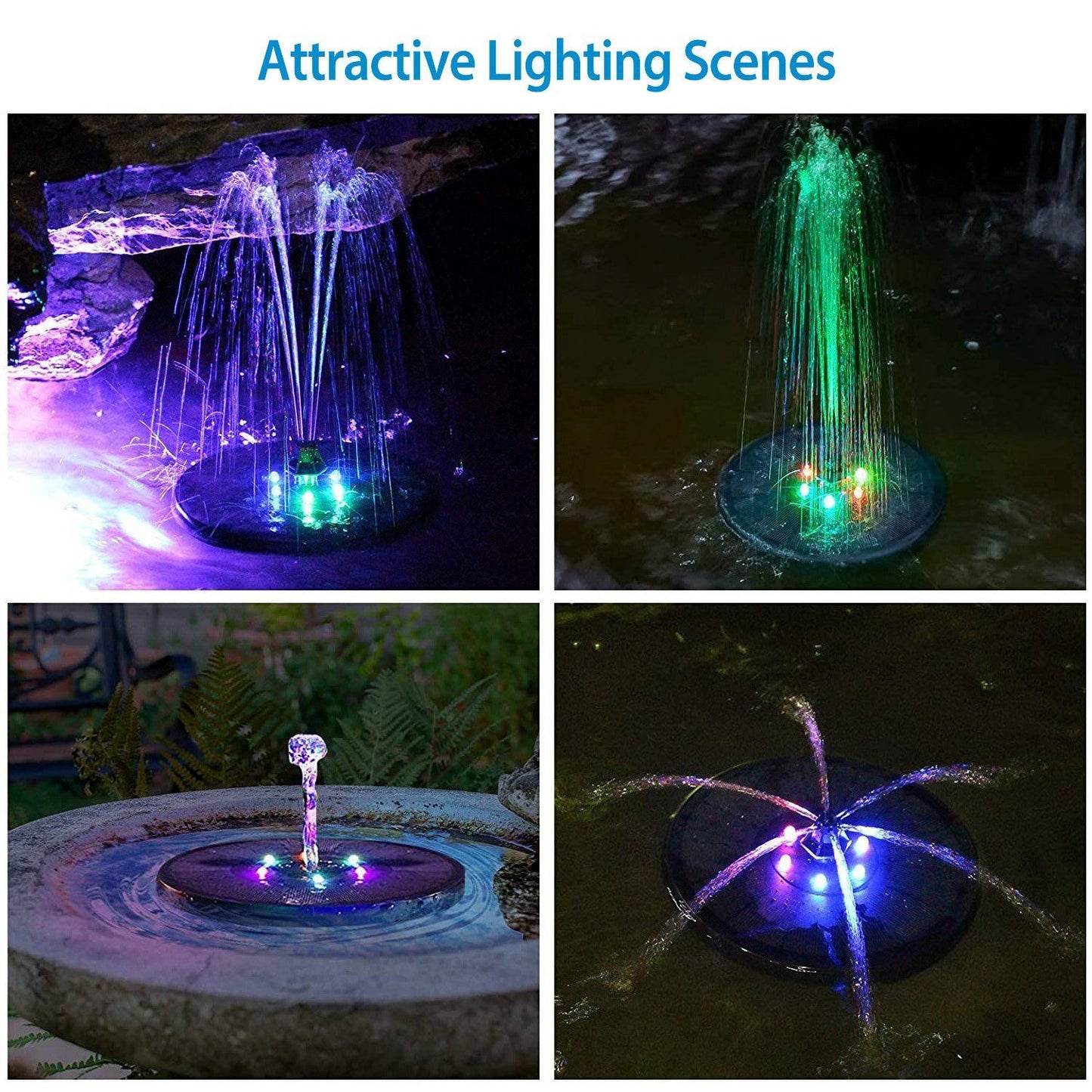 Skorter | Solar-powered fountain pump with LED lights