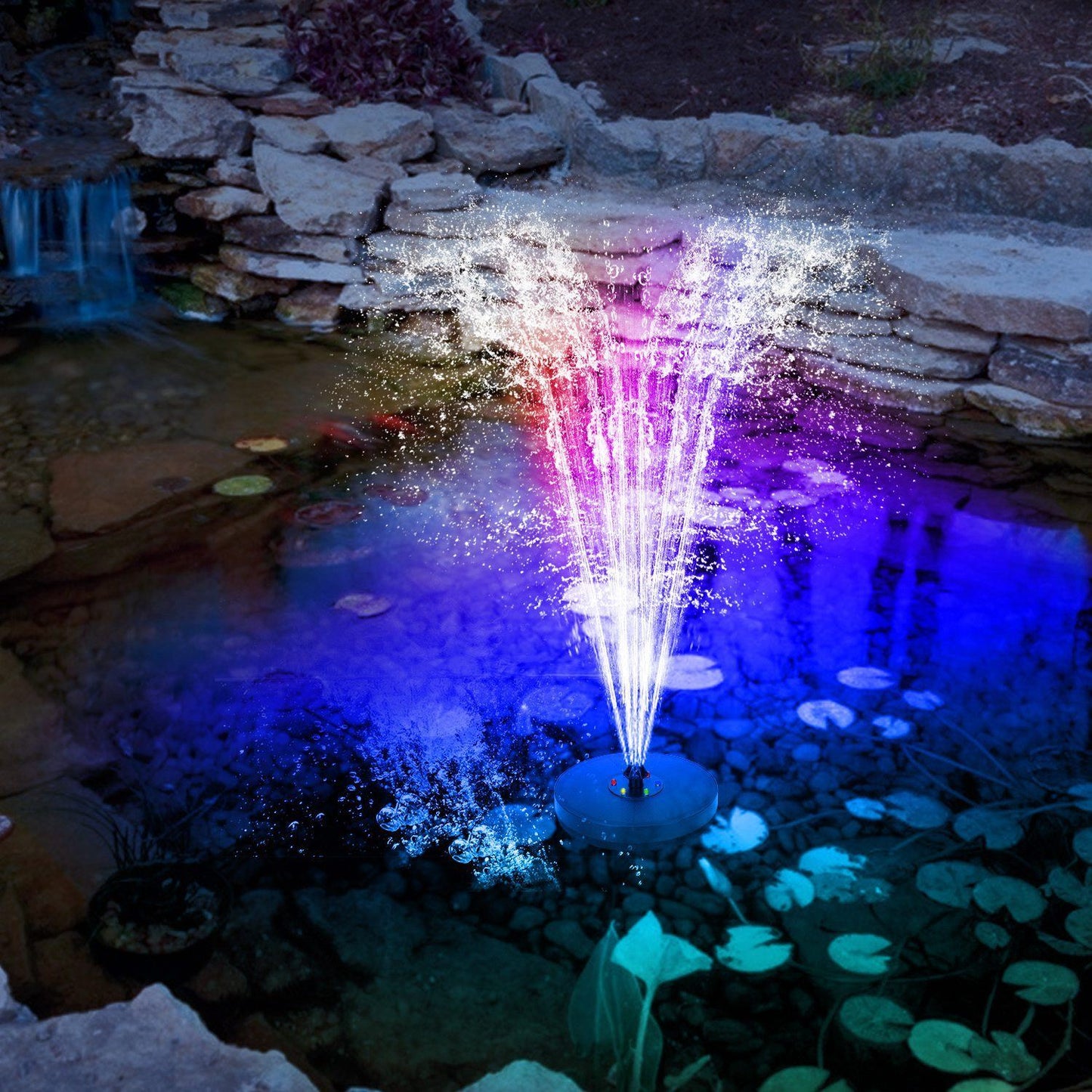 Skorter | Solar-powered fountain pump with LED lights