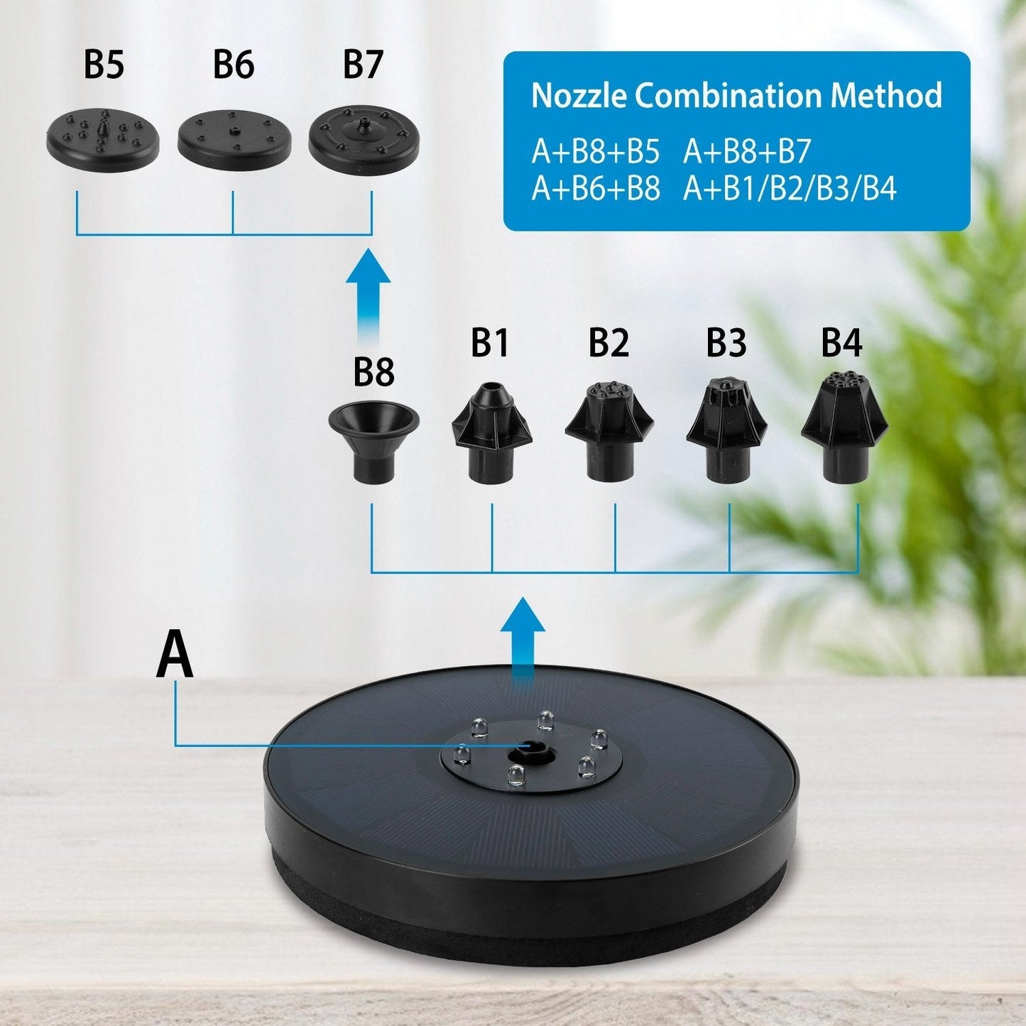 Skorter | Solar-powered fountain pump with LED lights