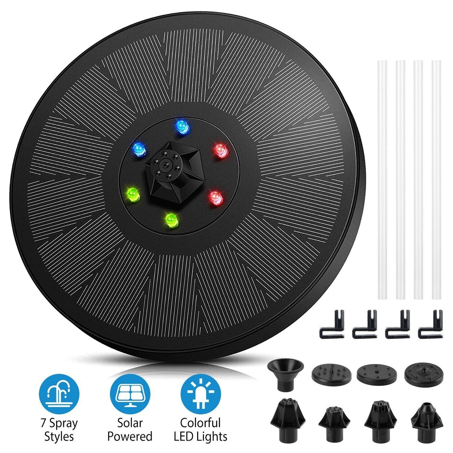 Skorter | Solar-powered fountain pump with LED lights