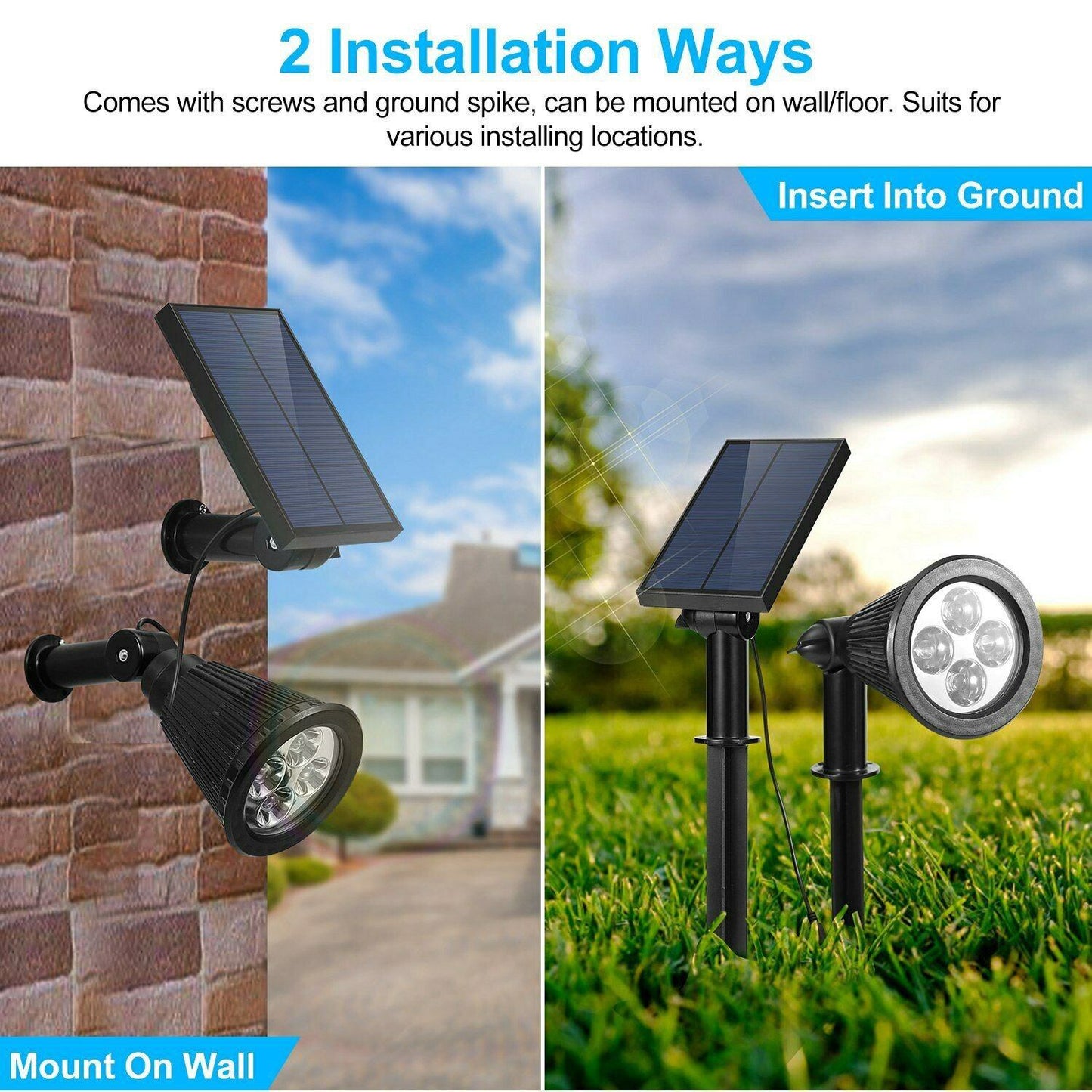 Skorter | Solar Powered Spotlight Outdoor Garden Lamp Waterproof
