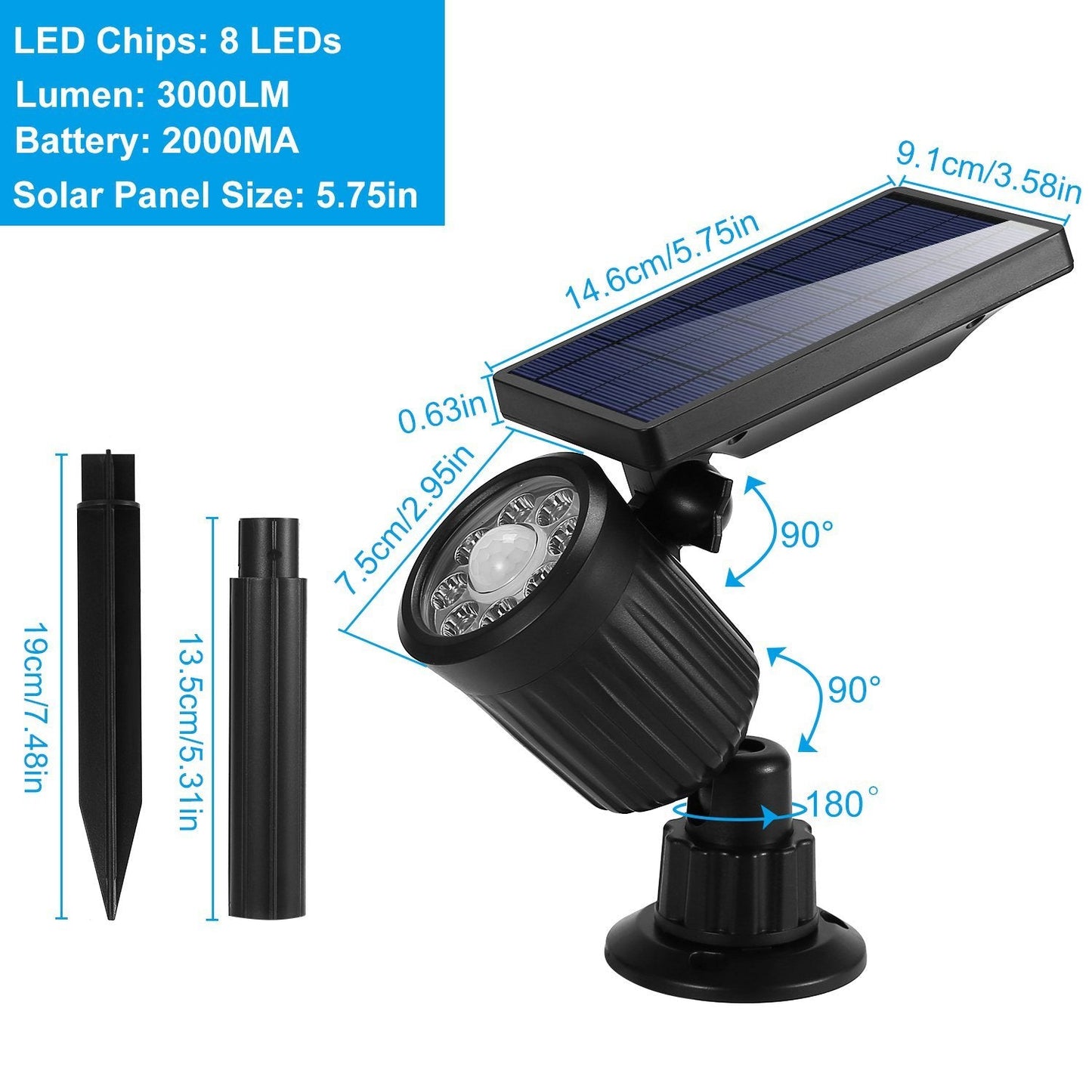 Skorter | Solar lamp Outdoor Solar-powered LED Spotlights