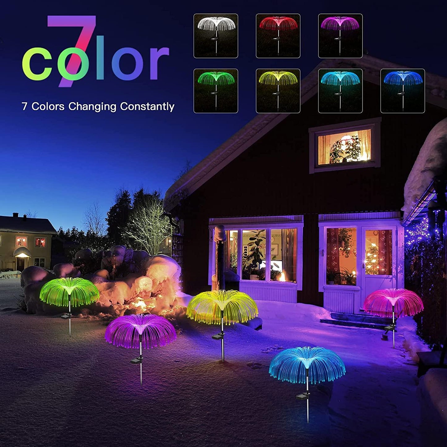 Skorter | Functional Outdoor Lights - Solar Fiber Optic Jellyfish Garden Lamp
