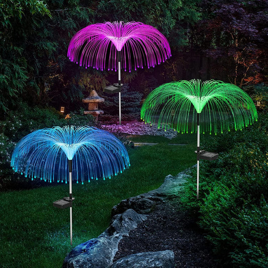 Skorter | Functional Outdoor Lights - Solar Fiber Optic Jellyfish Garden Lamp