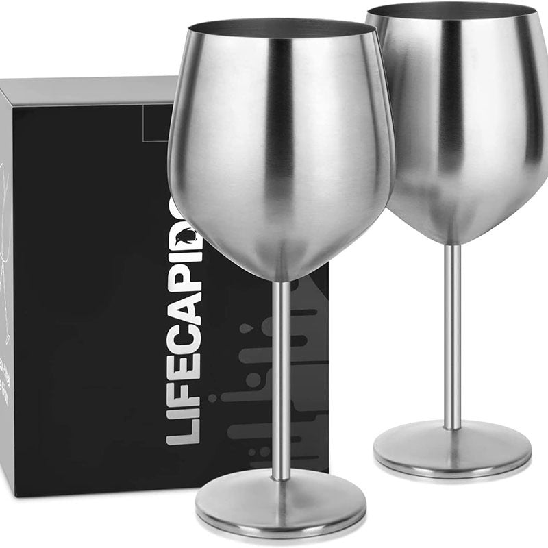 Skorter | 500ml Stainless Steel Wine Glasses