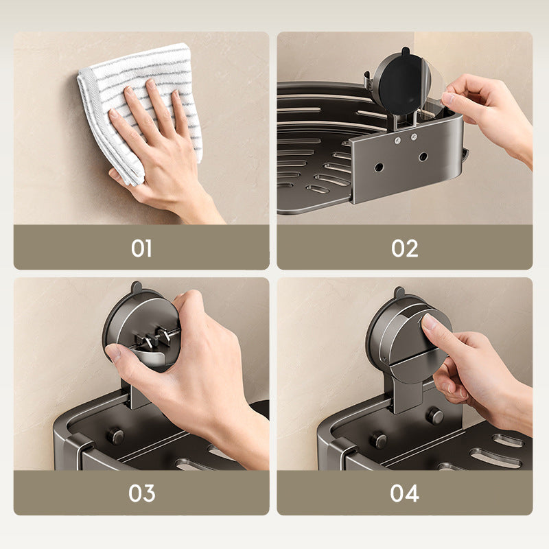 Skorter | 2PCS Wall Mounted Bathroom Organizer with Suction Cup