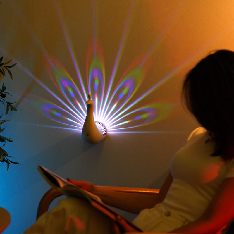 Skorter | Peacock Projection Wall Lamp with Remote Control