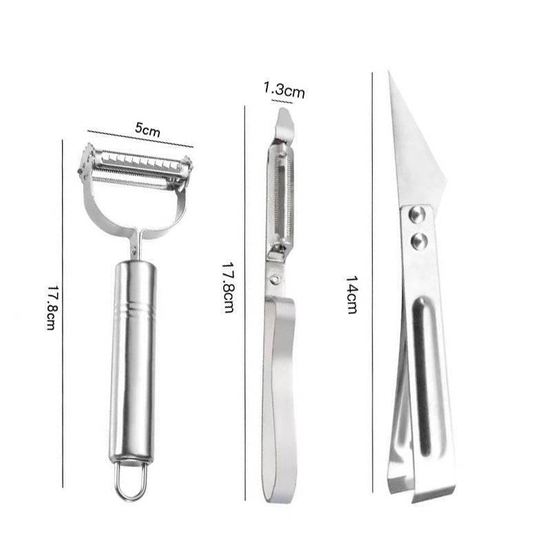 Skorter | 3-piece set with peeling tools in stainless steel