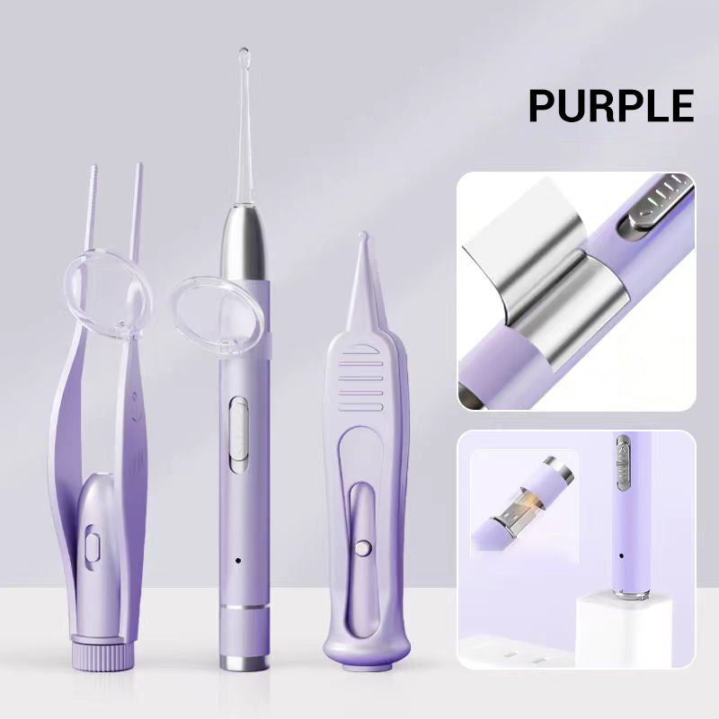 Skorter | Rechargeable, illuminated ear cleaners in metal, set of 3 pcs.