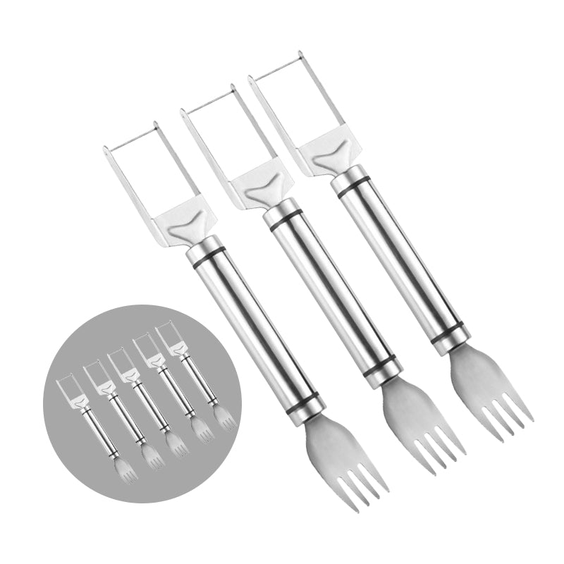 Skorter | 2-in-1 watermelon knife and fork in stainless steel