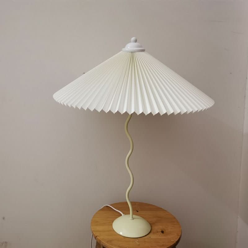 Skorter | Squiggle Umbrella Table Lamp – Modern Twirl Design with Chrome Finish