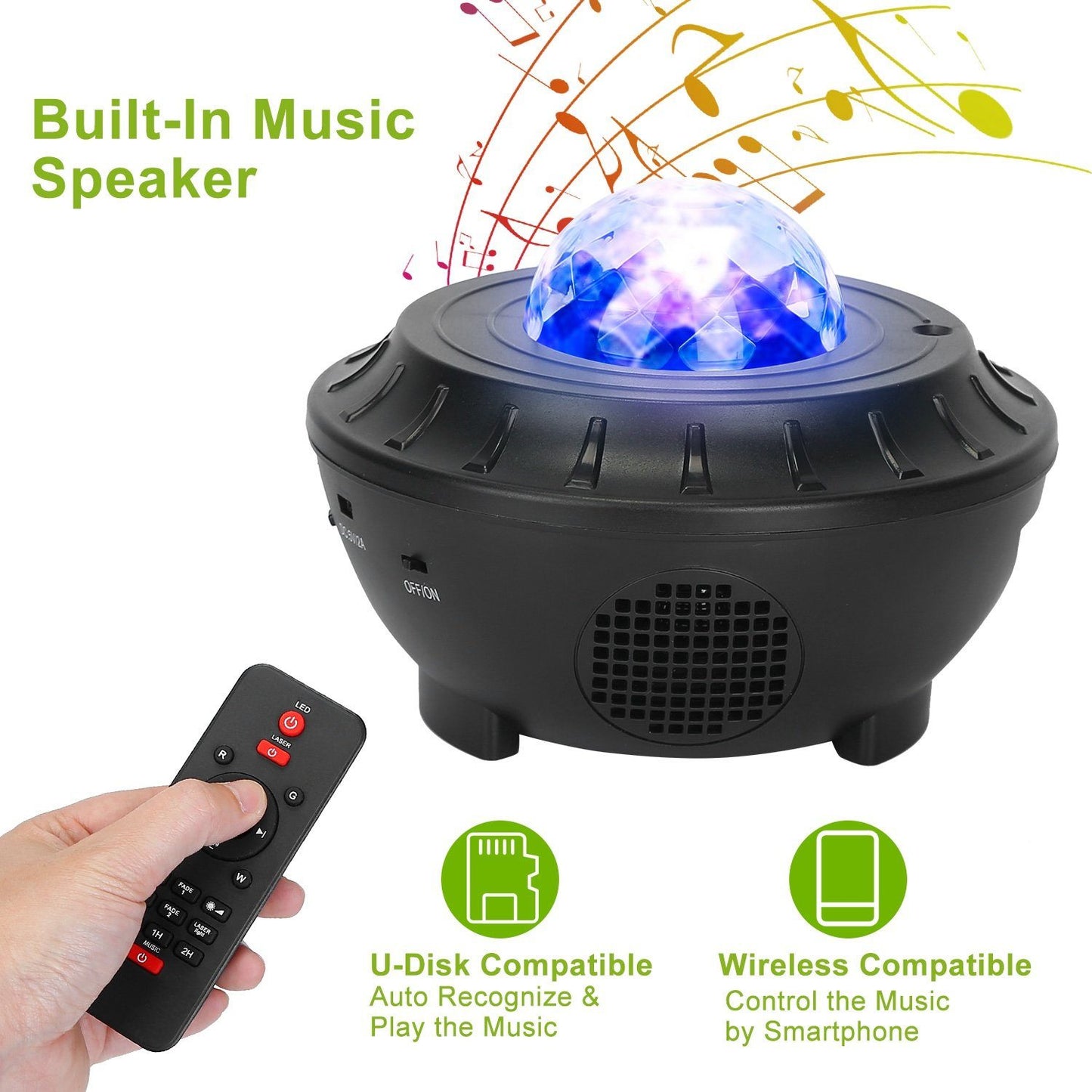 Skorter | Star Projector Lamp RGBW Wireless Music Speaker Night Light
