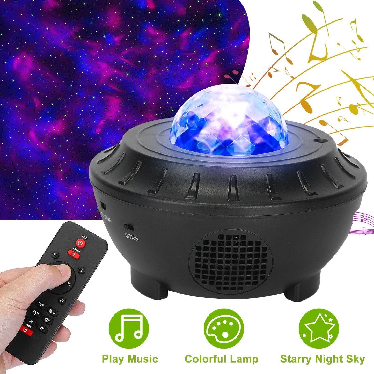 Skorter | Star Projector Lamp RGBW Wireless Music Speaker Night Light