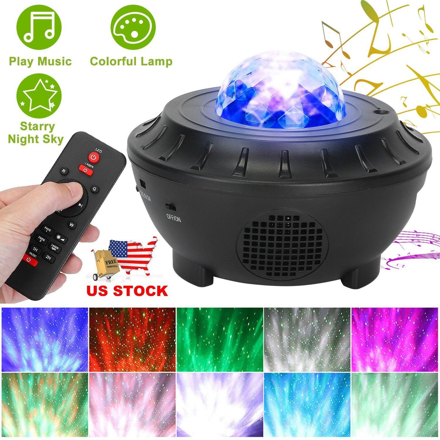 Skorter | Star Projector Lamp RGBW Wireless Music Speaker Night Light