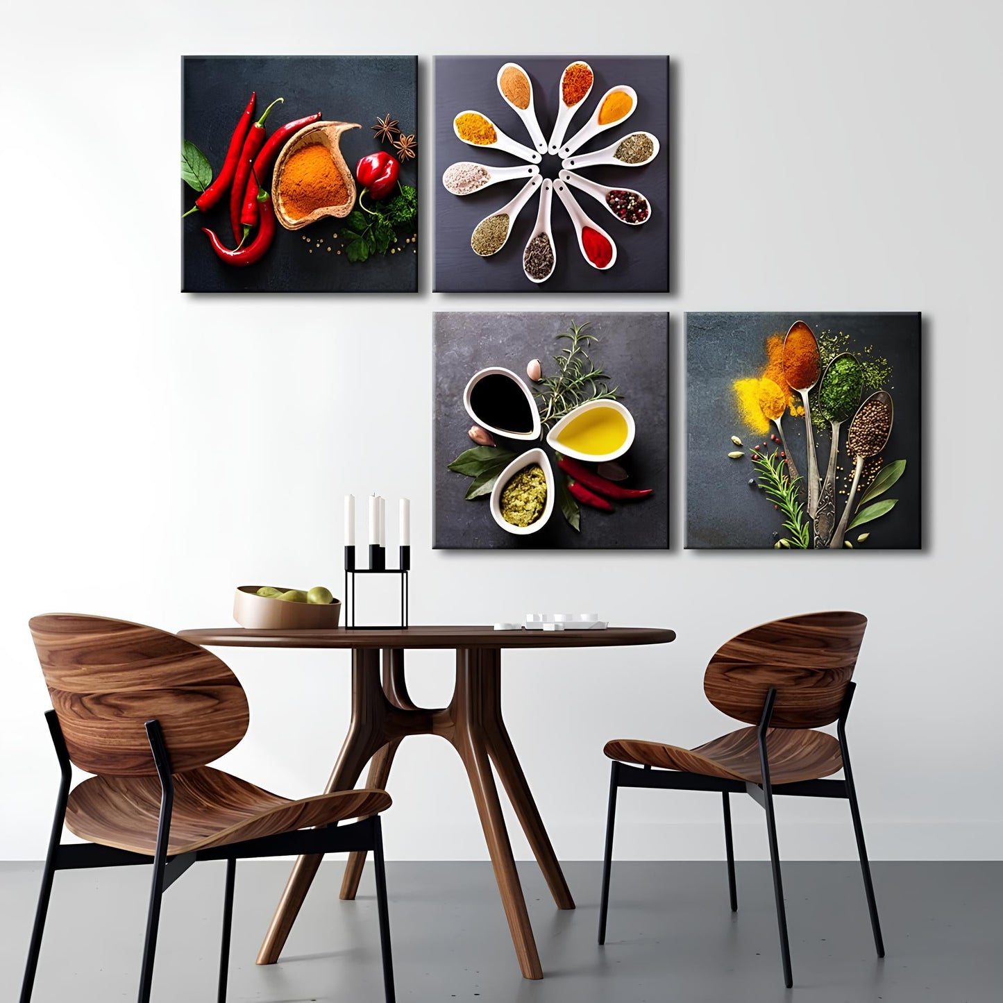 Skorter Decorative Spice Printed Canvas 4 pieces