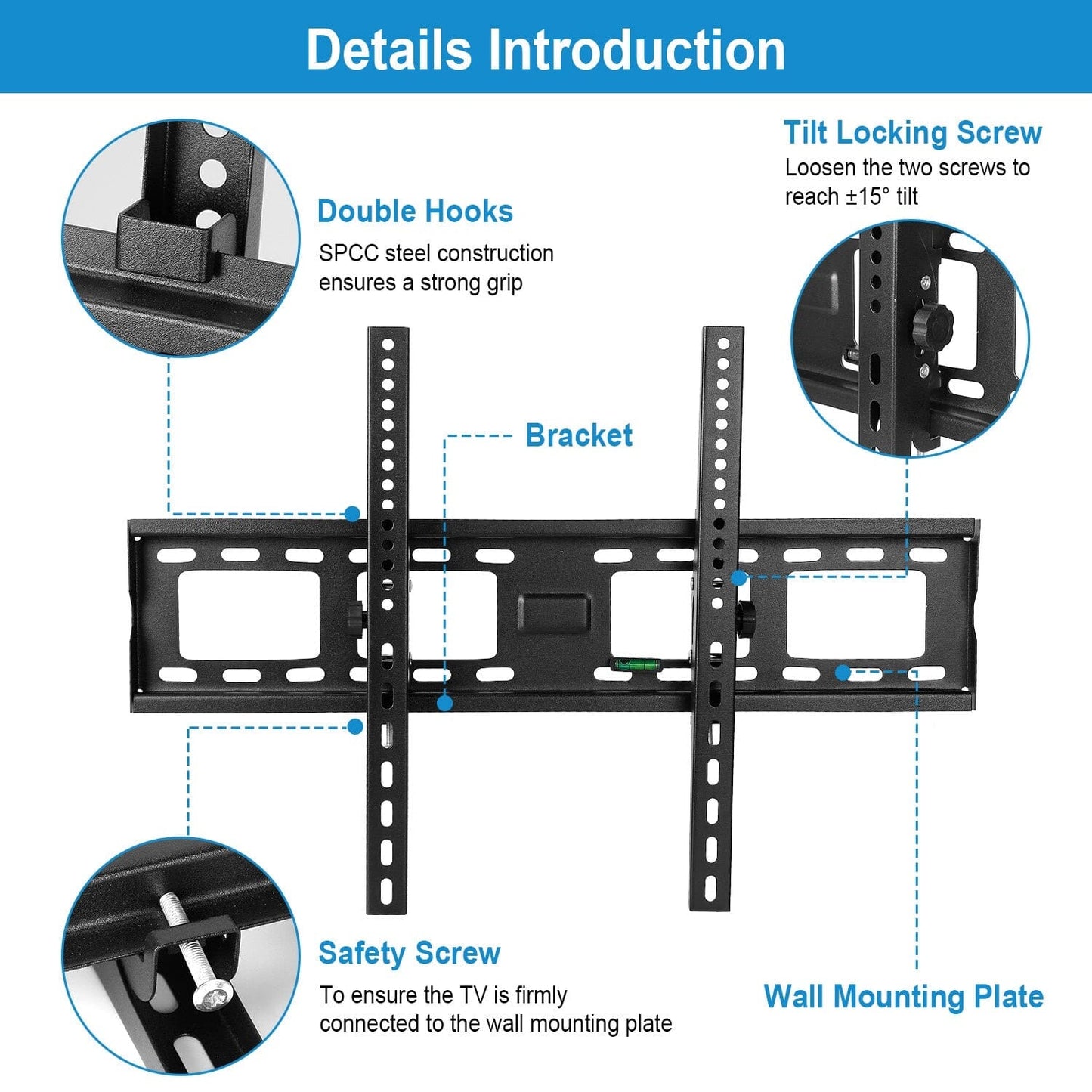 Skorter | Tilt TV Wall Mount Bracket for 37"-70" LED/LCD/PLASMA Flat TV