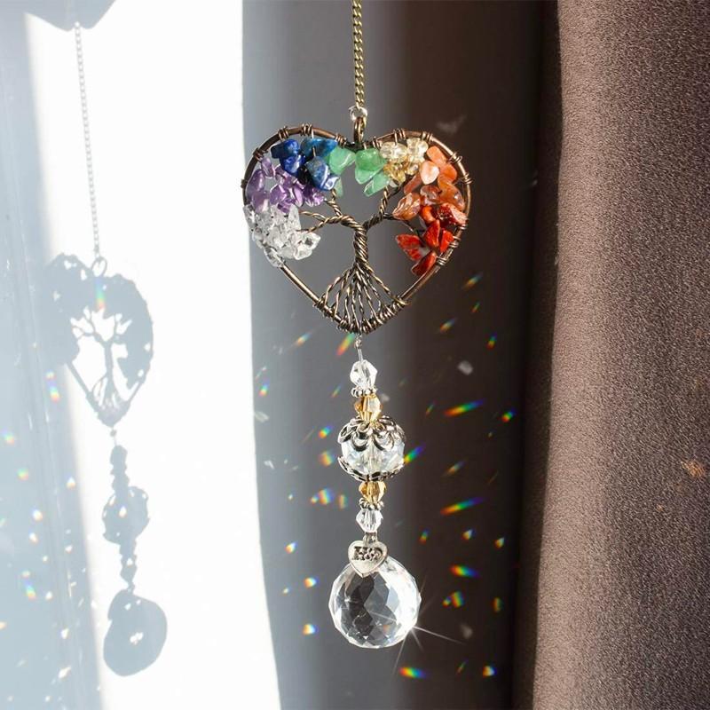 skorter | Crystal Wind Chime Tree of Life Dreamcatcher