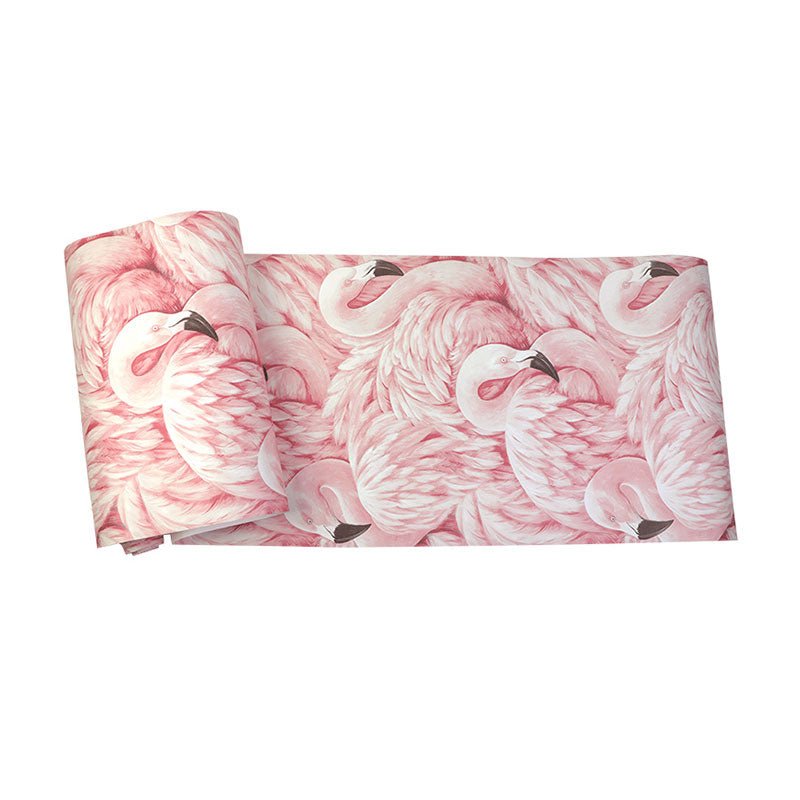 Tropical Flamingo Wallpaper Roll for Girls Bedroom, Soft Pink, 33 - foot x 20.5 - inch - SKØRTER