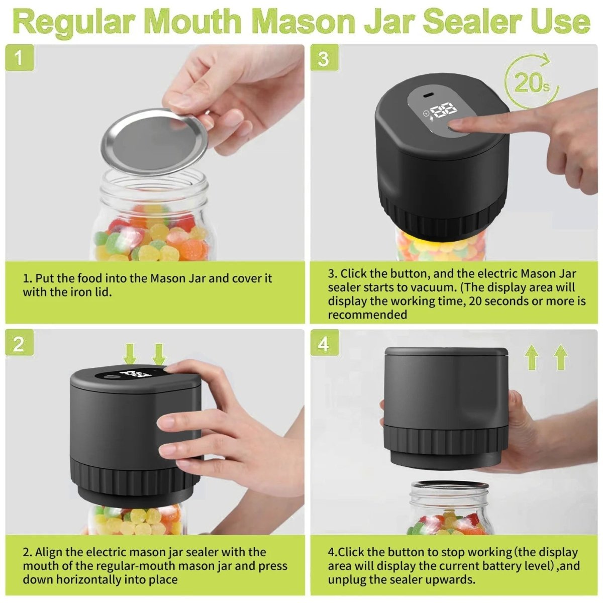 Skorter | AirLock Go – Compact, Wireless Food Preserver with LED Display
