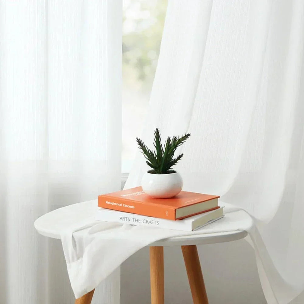 Skorter | Vera - Crinkled Textures Semi-transparent Curtains Soft Drapes