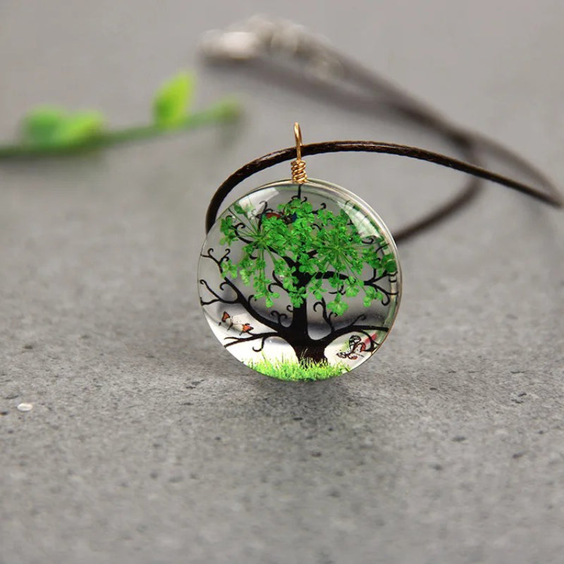 Skorter | Natural Dried Flower Tree Of Life Pendant Necklaces