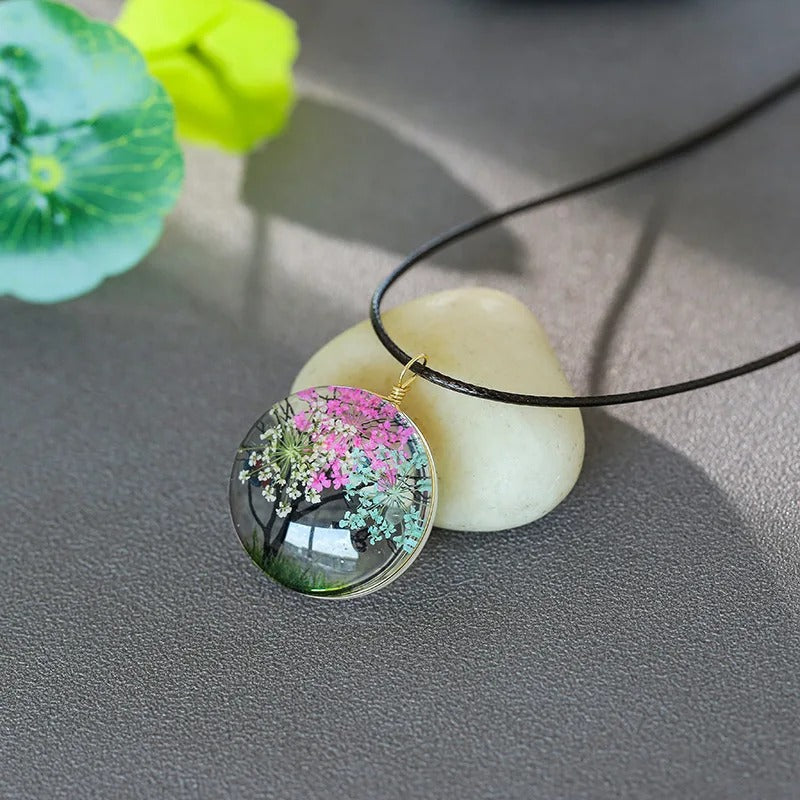 Skorter | Natural Dried Flower Tree Of Life Pendant Necklaces
