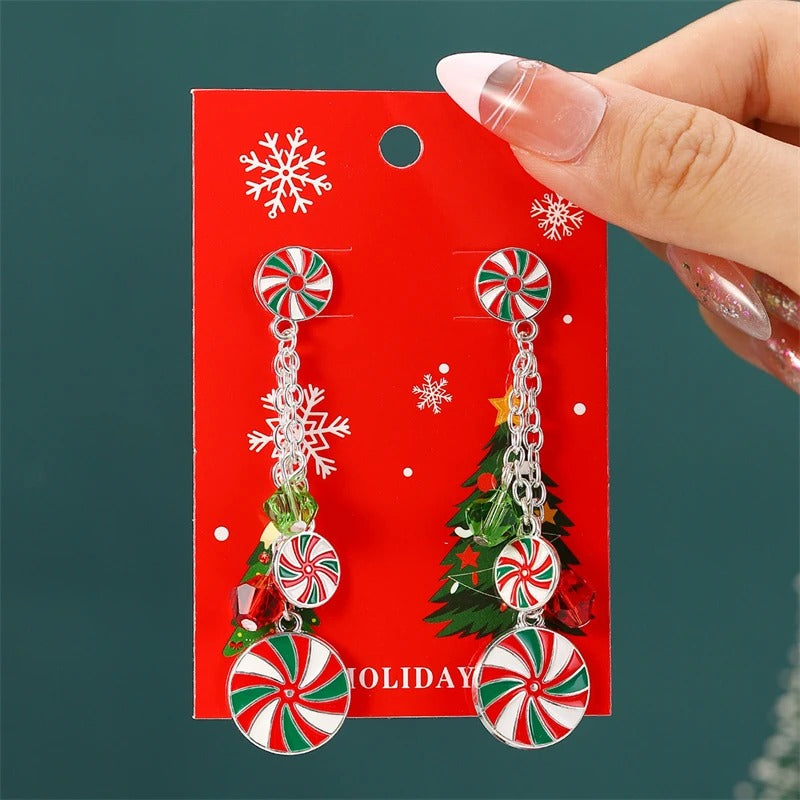Skorter | Radiant Christmas Theme Drop Dangle Earrings For Women