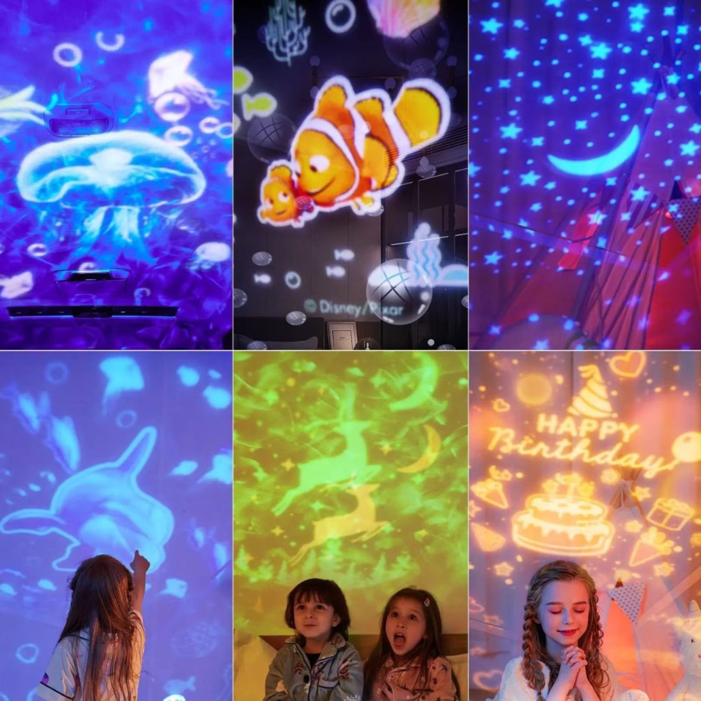 Skorter | Ocean Kids Projector Light – Starry Projection Lamp with 360° Rotation, Night-Time Projector for Children's Room, Ideal Gift for Autism & Sensory Needs