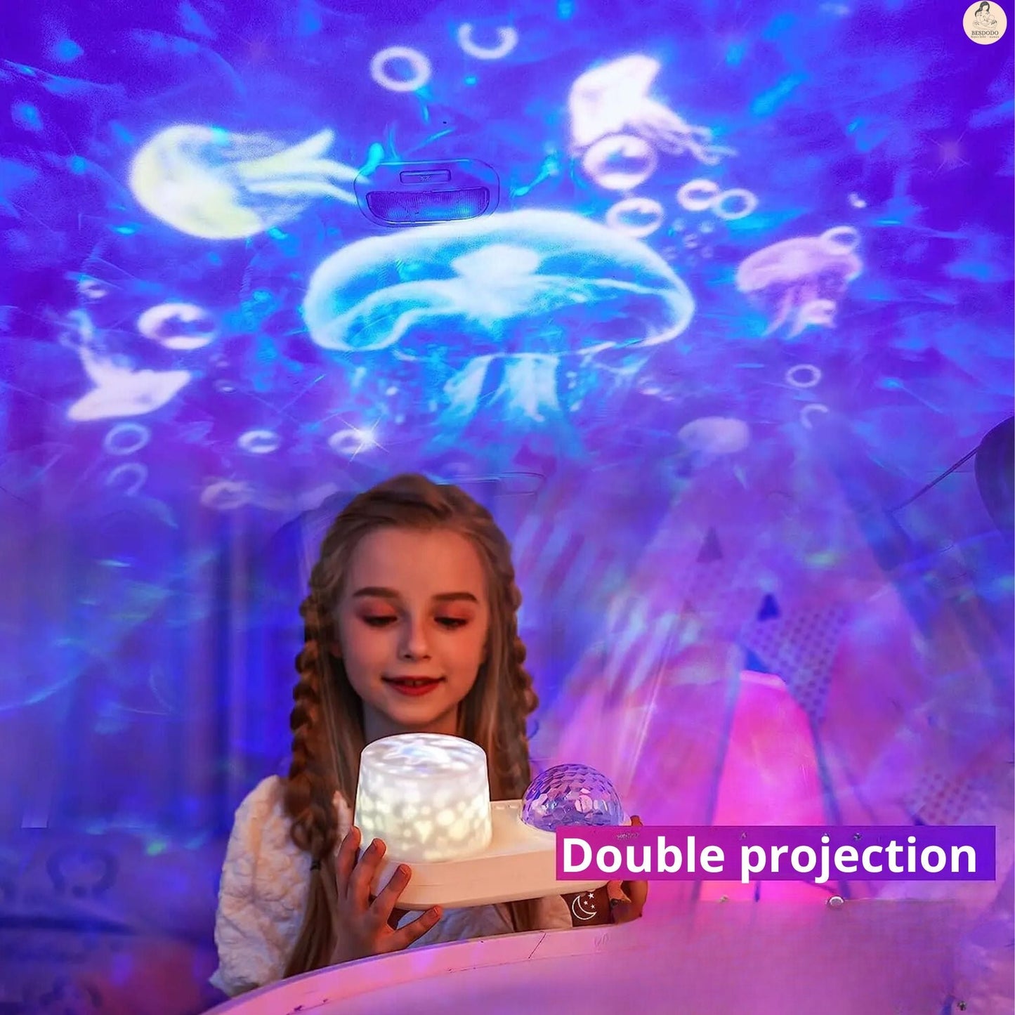 Skorter | Ocean Kids Projector Light – Starry Projection Lamp with 360° Rotation, Night-Time Projector for Children's Room, Ideal Gift for Autism & Sensory Needs