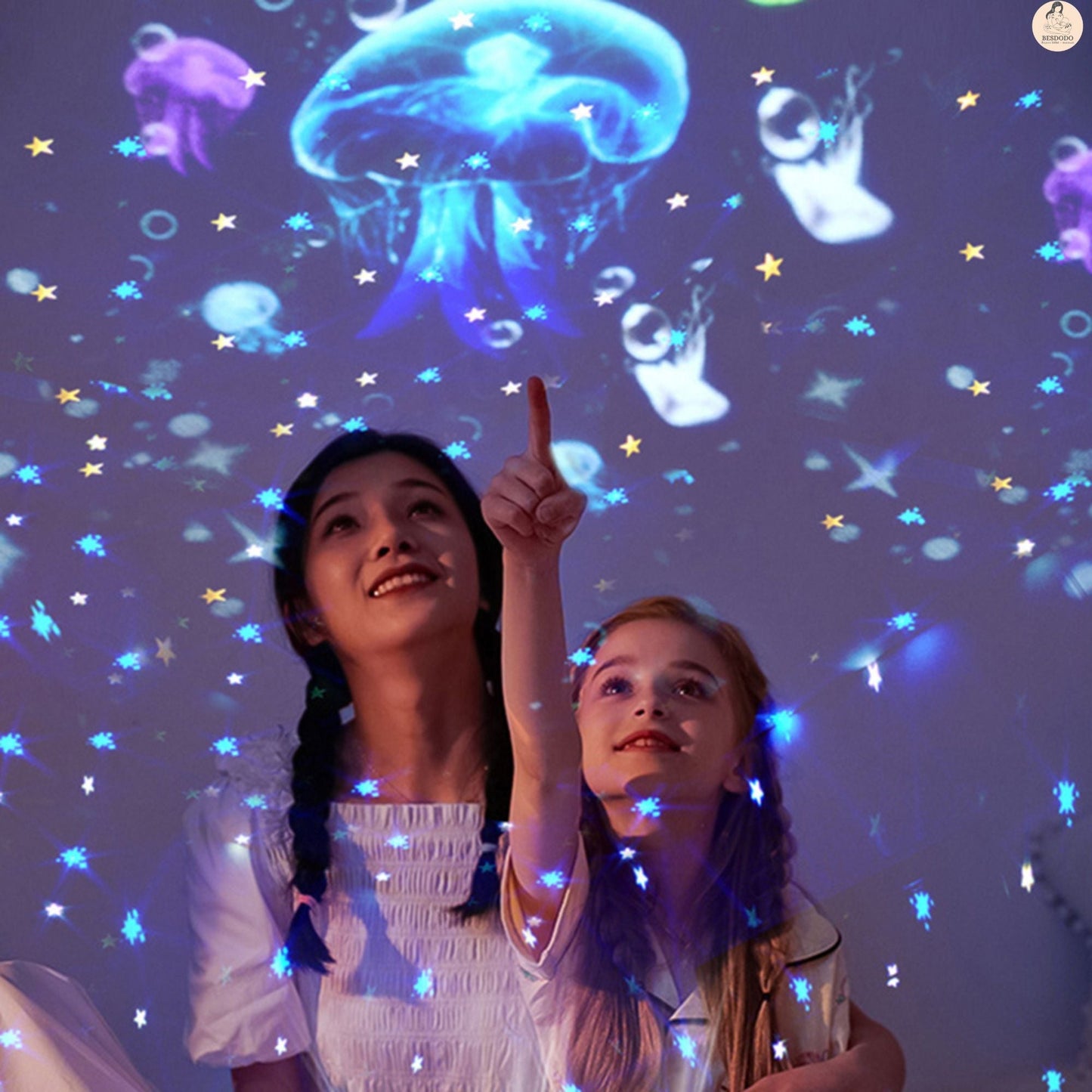 Skorter | Ocean Kids Projector Light – Starry Projection Lamp with 360° Rotation, Night-Time Projector for Children's Room, Ideal Gift for Autism & Sensory Needs