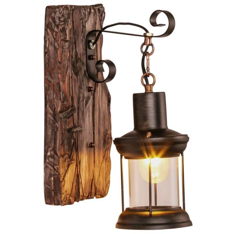 Skorter | Veritas Wall Lamp – Glass Cylinder with Wooden Base & Modern LED Design