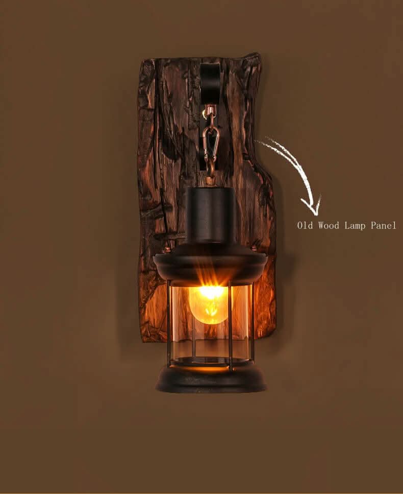 Skorter | Veritas Wall Lamp – Glass Cylinder with Wooden Base & Modern LED Design