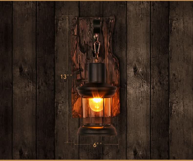 Skorter | Veritas Wall Lamp – Glass Cylinder with Wooden Base & Modern LED Design